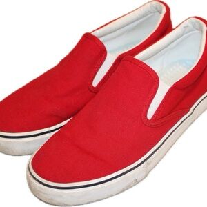 Vans Red Slip-On Sneakers Size 8